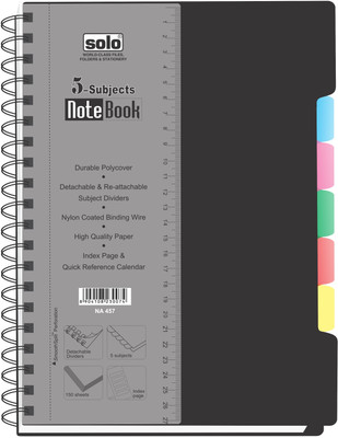 Solo Management 5 Subjects A4 Notebook Spiral Binding: Diary Notebook Buy Solo Management 5 Subjects A4 Notebook Spiral Binding: Diary Notebook