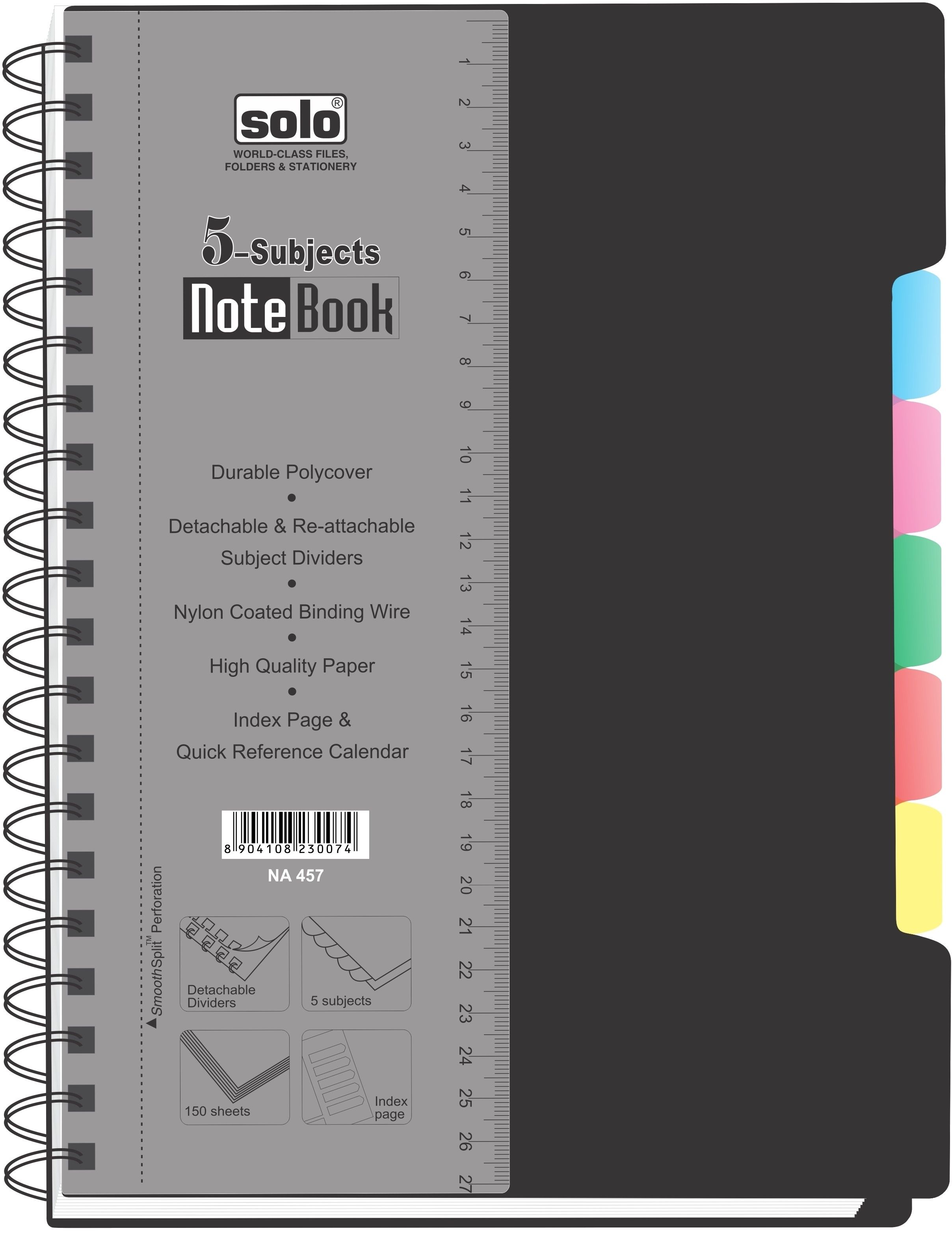 Solo Management 5 Subjects (Set of 2) A4 Spiral Bound Solo Management 5 Subjects (Set of 2) A4 Spiral Bound