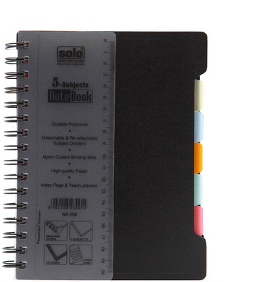Buy Solo Management 5 Subjects A5 Notebook Spiral Binding: Diary Notebook