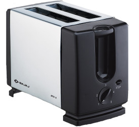 Bajaj ATX 3 Auto Pop 2 Slices SS Pop Up Toaster - Silver And Black