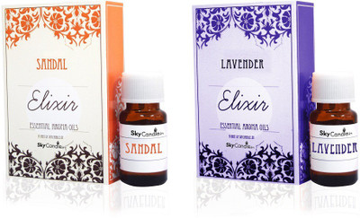 30% OFF on Skycandle Pack of 2 Aroma Oil Sandal Wood And Lavender Diffuser Air Freshener 10 ml