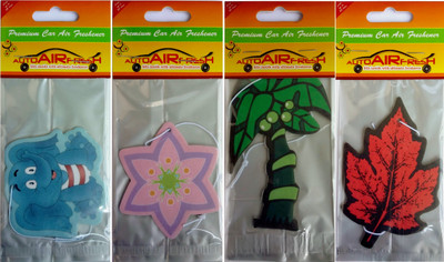 25% OFF on AutoAirFresh Lavender Greentree Jasmine Mapleleaf Blackice Jasmine Paper Cardboard Air Freshener 40 g