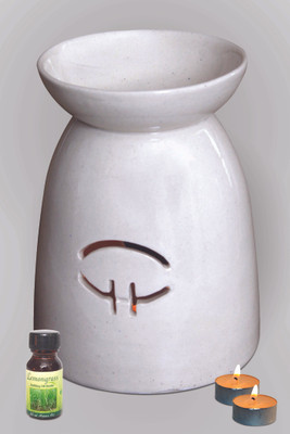 25% OFF on Sudarshan Dhoop Pvt Ltd Aroma Oil Burner Overa Shape/ + 2 tea light Lemongrass Diffuser Air Freshener 10 ml 25% OFF on Sudarshan Dhoop Pvt Ltd Aroma Oil Burner Overa Shape/ + 2 tea light Lemongrass Diffuser Air Freshener 10 ml