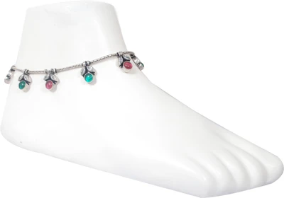 27% OFF on Sparx Princess Delight Silver Anklet Pack of 2