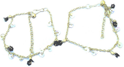 67% OFF on Beadworks Stunning Alloy Anklet Pack of 2