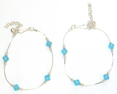 55% OFF on Beadworks Alloy, Copper, Glass, Acrylic Anklet Pack of 2