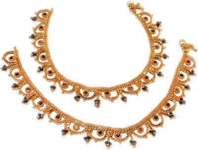 59% OFF on Jewar Mandi Latest Jewellery Alloy Anklet Pack of 2