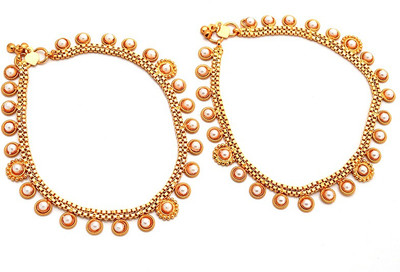 45% OFF on Jewar Mandi Latest Jewellery Alloy Anklet Pack of 2