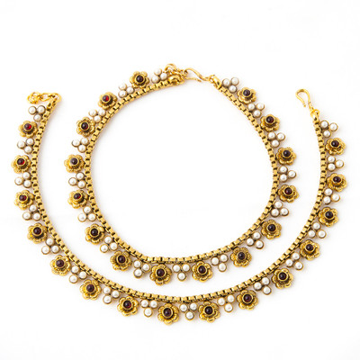 52% OFF on Aaina Khushi Copper Anklet Pack of 2