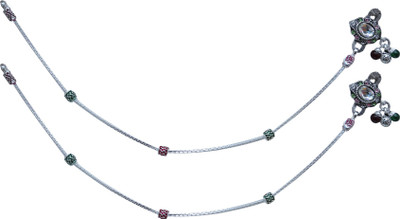 50% OFF on Aman Trendy Silver Anklet Pack of 2