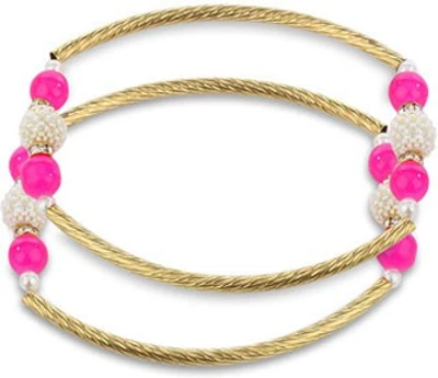 60% OFF on Ratnakar Baby Pink Bollywood Style Brass Anklet Pack of 2