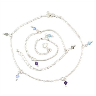 9% OFF on 925 Silver Silver Anklet Pack of 2 9% OFF on 925 Silver Silver Anklet Pack of 2