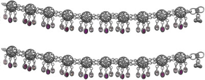 Exotic India Designer Sterling Silver Anklet