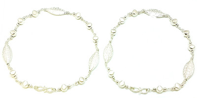 6% OFF on Ashree Silver Anklet Set Pack of 2