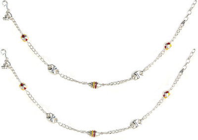 16% OFF on GemLN India Sterling Silver Anklet Set Pack of 2