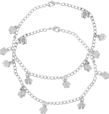 42% OFF on Touchstone Metal Anklet Set Pack of 2