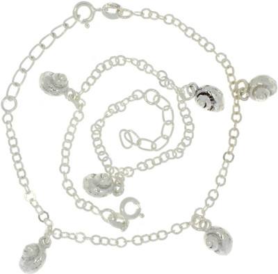 53% OFF on 925 Silver Silver Anklet Set Pack of 2