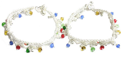 64% OFF on Beadworks Metal Anklet Set Pack of 2