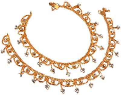 59% OFF on Jewar Mandi Latest Jewellery Alloy Anklet Pack of 2