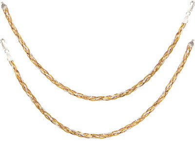 16% OFF on GemLN India Sterling Silver Anklet Set Pack of 2