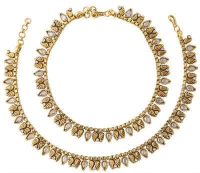 61% OFF on Aaina Beautiful Copper Anklet Pack of 2