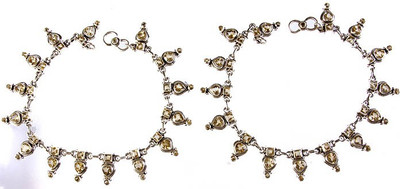 Exotic India Faceted Citrine Sterling Silver Anklet