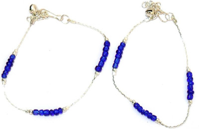 75% OFF on Beadworks Alloy, Copper, Glass, Acrylic Anklet Pack of 2