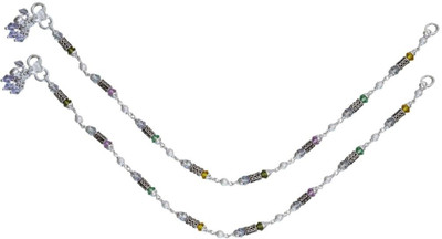 50% OFF on Aman Traditional_24 Silver Anklet Pack of 2