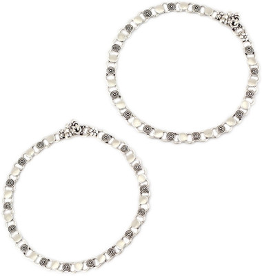 22% OFF on 925 Silver Elegant -16546 Silver Anklet Pack of 2