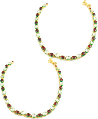 50% OFF on The Art Jewellery Brass Anklet Set Pack of 2