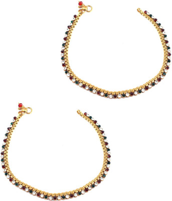 50% OFF on The Art Jewellery Brass Anklet Set Pack of 2