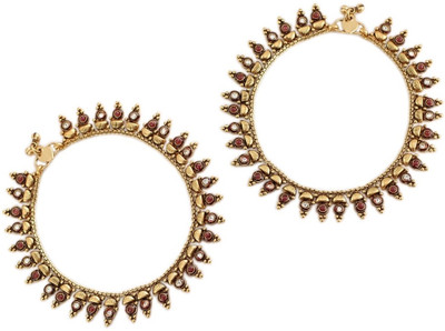 3% OFF on 925 Silver Alloy Anklet Pack of 2