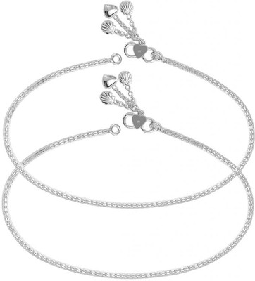 20% OFF on Taraash Chain Based Silver Anklet Pack of 2
