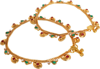 70% OFF on Vendee Fashion Copper Anklet Set Pack of 2