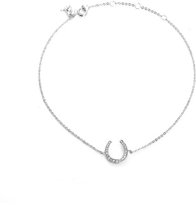 42% OFF on Blinglane Horseshoe Charm Silver Plated Copper Anklet