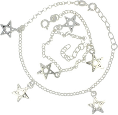 55% OFF on 925 Silver Silver Anklet Set Pack of 2 55% OFF on 925 Silver Silver Anklet Set Pack of 2