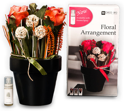 DECO aro Multicolor Assorted Artificial Flower with Pot DECO aro Multicolor Assorted Artificial Flower with Pot