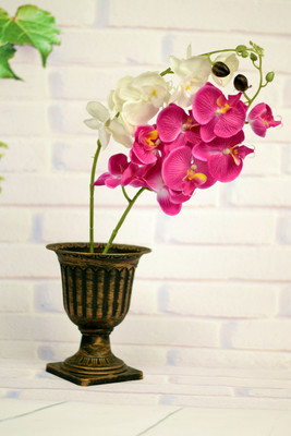 60% OFF on Enfin Homes Brown Artficial Orchids with Flower Pot Brown Orchids Artificial Flower with Pot