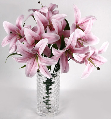 50% OFF on Uberlyfe Real Touch Pink Lily Artificial Flower