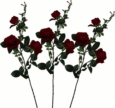 24% OFF on Pollination Red Rose Artificial Flower