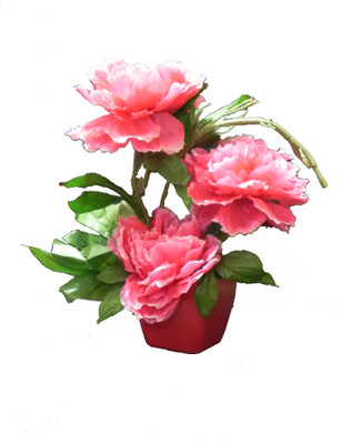 53% OFF on Shivam Multicolor Peony Artificial Flower with Pot