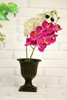 60% OFF on Enfin Homes Brown Artficial Orchids with Flower Pot Brown Orchids Artificial Flower with Pot