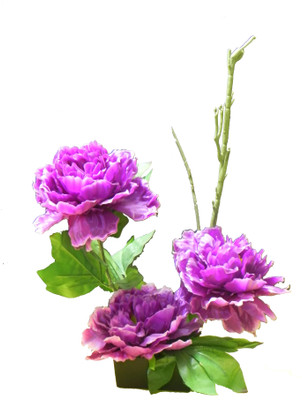 53% OFF on Shivam Multicolor Peony Artificial Flower with Pot