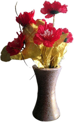 49% OFF on E-Plant Red Assorted Artificial Flower  with Pot
