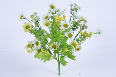 Kusal Mini Daisy Bush 7 Head White Assorted Artificial Flower Kusal Mini Daisy Bush 7 Head White Assorted Artificial Flower