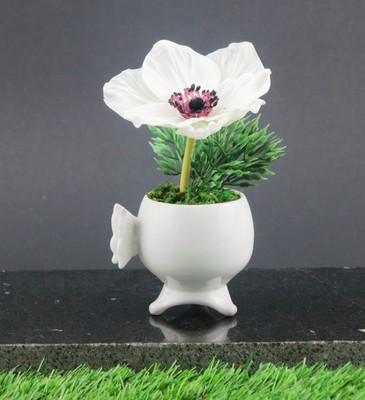 Importwala Mini Poppy in Ceramic Pot Assorted Artificial Plant with Pot Importwala Mini Poppy in Ceramic Pot Assorted Artificial Plant with Pot