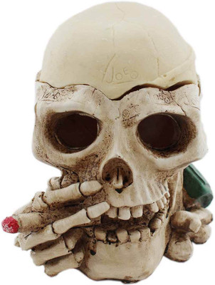 Tootpado Ashtray Skeleton With Cigar Design - 1b592 - Cigarette Ash Tray White Ceramic Ashtray