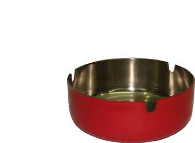 King Traders Red Stainless Steel Ashtray (Pack Of 1)