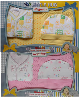 Little Hub New Born Baby Clothes Gift Set Pack (Yellow, Pink)