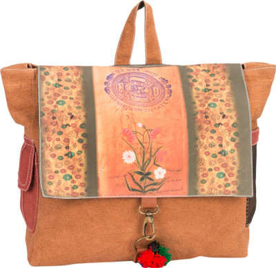 35% OFF on The House of Tara Canvas Ethnic Art Bag 10 L Medium Backpack Multicolor, Size - 300
